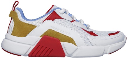 (Women) Skechers Mark Nason Los Angeles Block 'White Red' 68854-WMLT Order (Women) Skechers Mark Nason Los Angeles Block 'White Red' 68854-WMLT