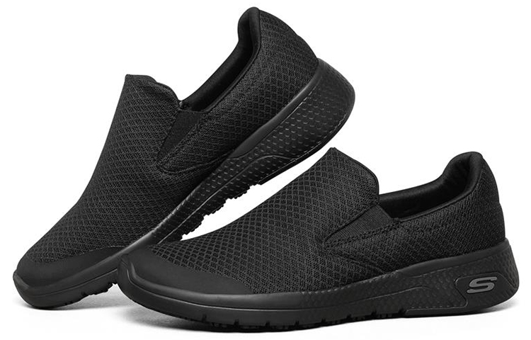 Lookbook (W) Skechers Marsing Chaussures Slip-on Noires 77275-BLK