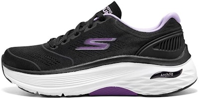 (Women) Skechers Max Cushioning Arch Fit 'Black Lavender' 128923-BKLV (Women) Skechers Max Cushioning Arch Fit 'Black Lavender' 128923-BKLV