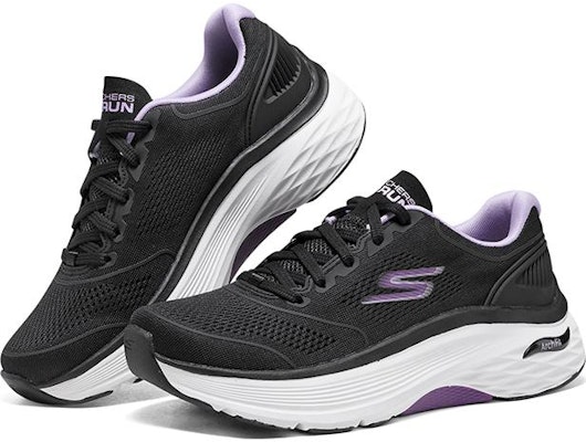 (Women) Skechers Max Cushioning Arch Fit 'Black Lavender' 128923-BKLV Shop (Women) Skechers Max Cushioning Arch Fit 'Black Lavender' 128923-BKLV