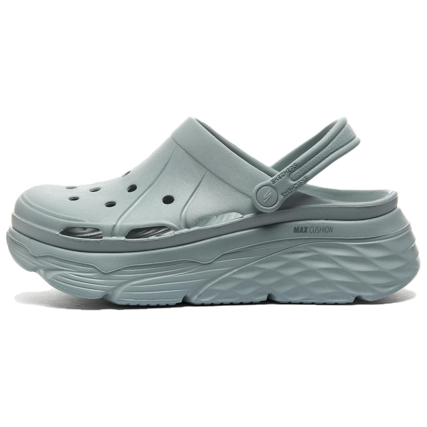 (Women) Skechers Max Cushioning 'Bubble Shoe Casual Hollow Sandal - Blue' 111127-GRY