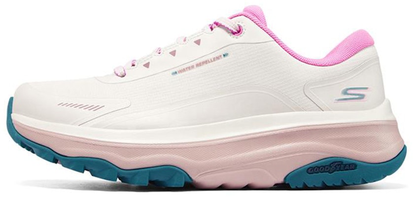 (Women) Skechers Max Cushioning Trail 'White Pink' 128220-NAT Buy (Women) Skechers Max Cushioning Trail 'White Pink' 128220-NAT