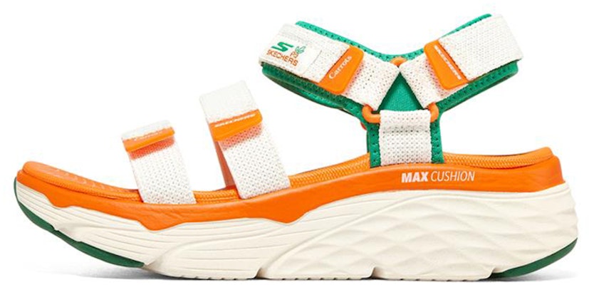 (W) スケッチャーズ マックスクッション 白橙緑 (Sukecchaazu Makkusukusshon Shiro Daidai Midori) 896132-OWGN Buy (W) スケッチャーズ マックスクッション 白橙緑 (Sukecchaazu Makkusukusshon Shiro Daidai Midori) 896132-OWGN