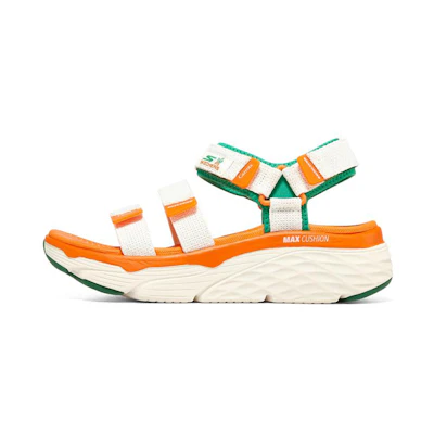 (W) Skechers Max Cushioning 'White Orange Green'