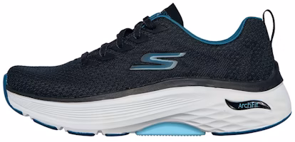 (Women) Skechers Max Cushioning Arch Fit 'Black Blue' 128308-BLK (Women) Skechers Max Cushioning Arch Fit 'Black Blue' 128308-BLK