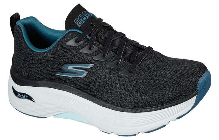 Lookbook (W) 斯凯奇 Max Cushioning Arch Fit '黑蓝' 运动鞋 128308-BLK