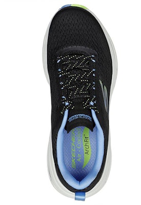 (Women) Skechers Max Cushioning Arch Fit 'Black Blue' 129316-BKBL Shop (Women) Skechers Max Cushioning Arch Fit 'Black Blue' 129316-BKBL