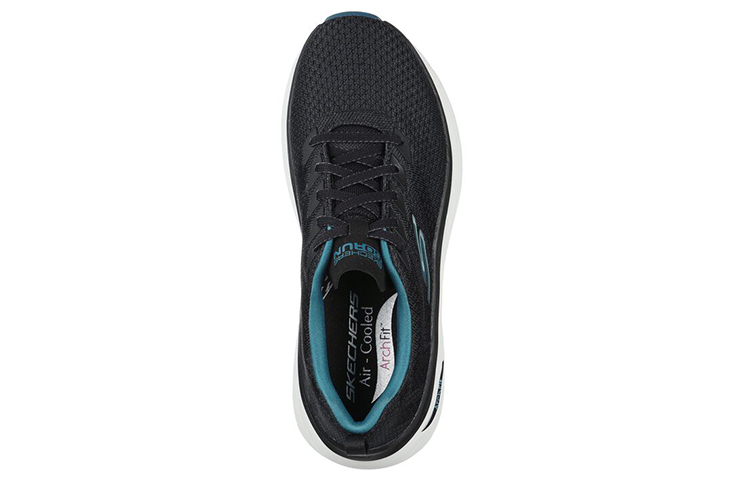 Shop (W) 斯凯奇 Max Cushioning Arch Fit '黑蓝' 运动鞋 128308-BLK