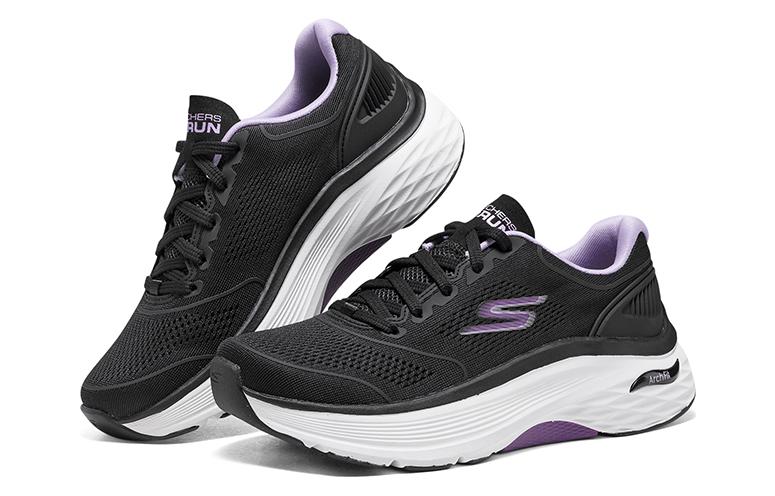Shop (W) Skechers Max Cushioning Arch Fit ''Zwart Lavendel'' 128923-BKLV