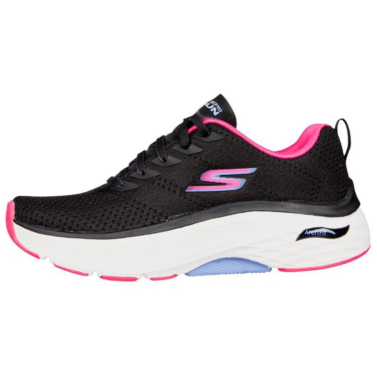 (Women) Skechers Max Cushioning Arch Fit 'Black Red' 128308-BKPK