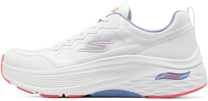 women-skechers-max-cushioning-arch-fit-bubble-shock-pink-white-128300-wpkb