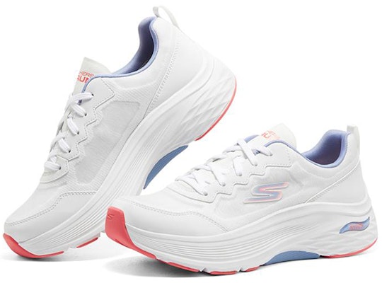 (Women) Skechers Max Cushioning Arch Fit 'White' 128300-WPKB Lookbook (Women) Skechers Max Cushioning Arch Fit 'White' 128300-WPKB