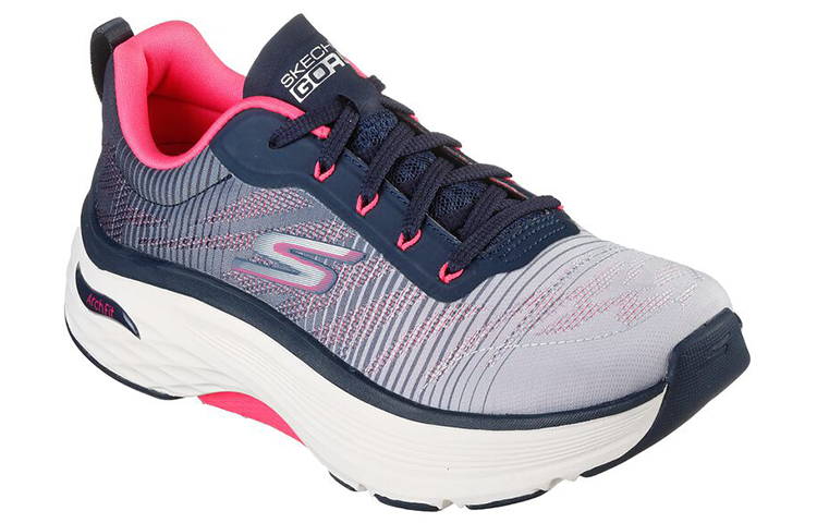 Lookbook (Women) Skechers Max Cushioning Arch Fit 'Grey Blue' 128312-NVPK