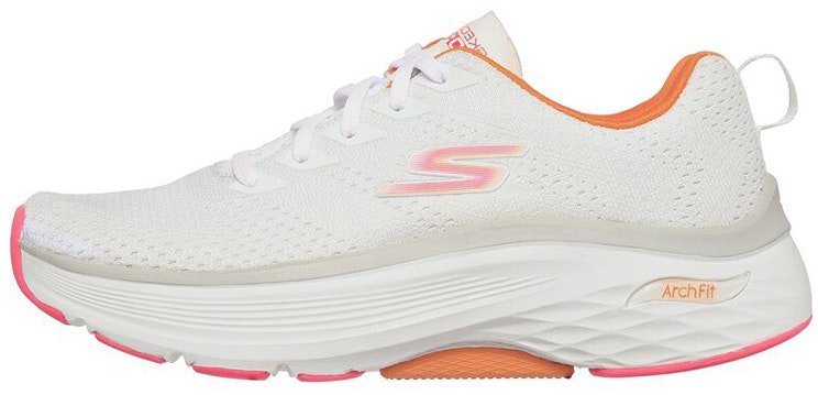 women-skechers-max-cushioning-arch-fit-white-orange-128308-wht