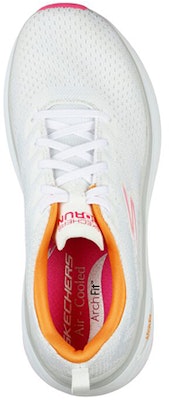(W) (女性用) スケッチャーズ マックスクッション アーチフィット 'ホワイトオレンジ' 128308-WHT 128308-WHT Shop (W) (女性用) スケッチャーズ マックスクッション アーチフィット 'ホワイトオレンジ' 128308-WHT 128308-WHT