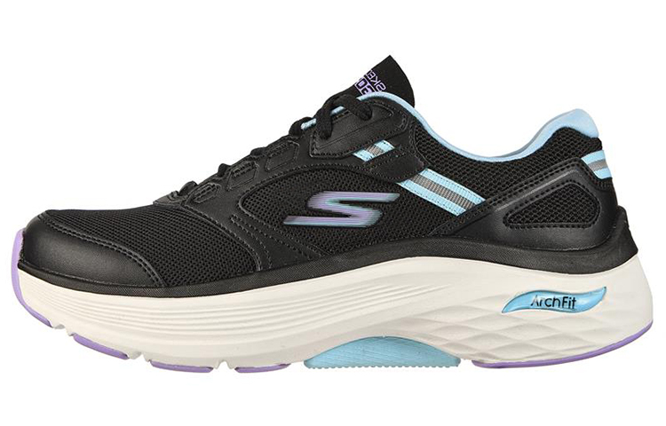(Women) Skechers Max Cushioning Arch Fit Low-Top Running Shoes Black 128301-BKAQ