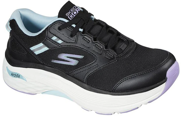 (W) Skechers Max Cushioning Arch Fit Lage Hardloopschoenen Zwart 128301-BKAQ Lookbook (W) Skechers Max Cushioning Arch Fit Lage Hardloopschoenen Zwart 128301-BKAQ