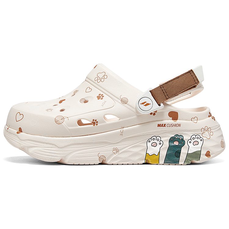 (Women) Skechers Max Cushioning Breathable Comfortable Chunky Clogs - Off-White. 111658-PCH