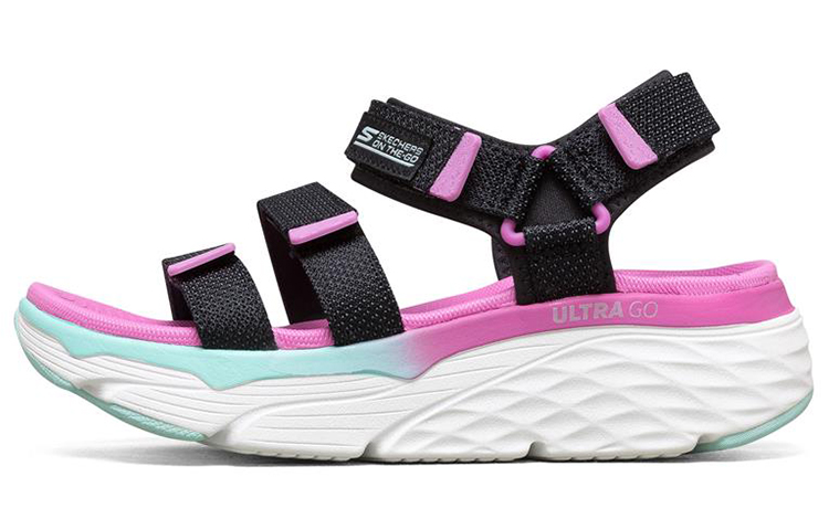 (Women) Skechers Max Cushioning Casual Sandals Black/Purple 140120-BKMT