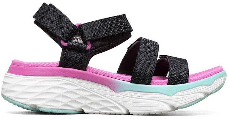 (Women) Skechers Max Cushioning Casual Sandals Black/Purple 140120-BKMT Order (Women) Skechers Max Cushioning Casual Sandals Black/Purple 140120-BKMT