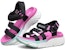 (W) Skechers Max Cushioning Sandal Kasual Hitam/Ungu 140120-BKMT