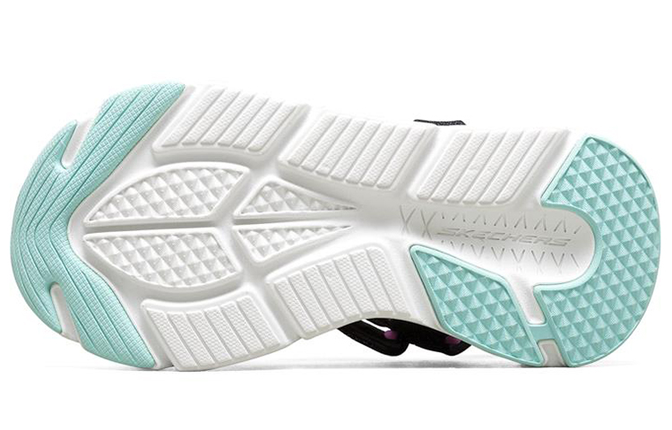 Shop (W) スケッチャーズ マックスクッション サンダル 黒/紫 140120-BKMT