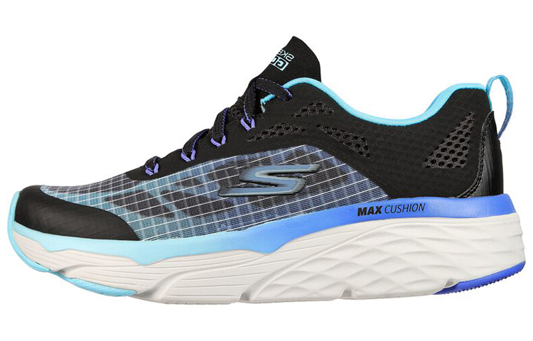(Women) Skechers Max Cushioning Elite 'Black Blue' 128261-BKAQ