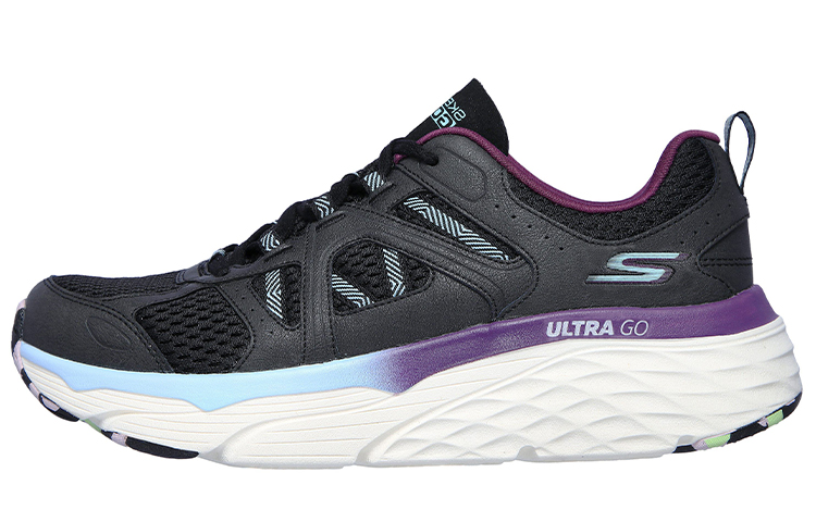 (Women) Skechers Max Cushioning Elite 'Wind Chill Black Purple' 128137-BKAQ