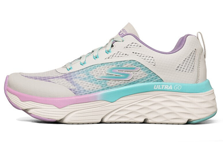 (Women) Skechers Max Cushioning Elite Low-Top Running Shoes Grey/Blue 128261-GYLV