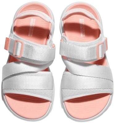 Skechers Max Cushioning Essential 涼鞋 防滑耐磨 運動涼鞋 女款 白橙 Lookbook Skechers Max Cushioning Essential 涼鞋 防滑耐磨 運動涼鞋 女款 白橙