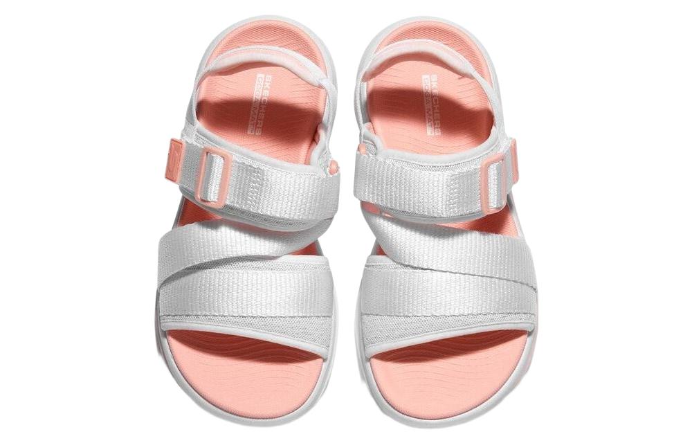 Lookbook (W) 스케쳐스 맥스 쿠셔닝 에센셜 샌들 '그레이 핑크' 141603-WMLT