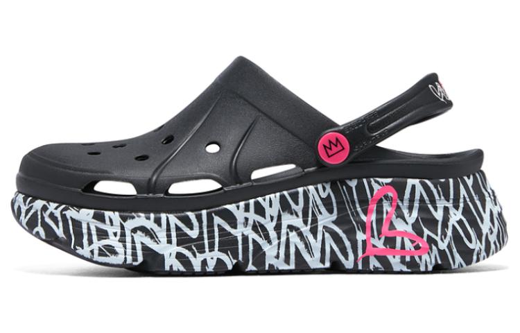 (Women) Skechers Max Cushioning Foamies 'Slip Resistant Sport Sandal - Black' 111324-BLK