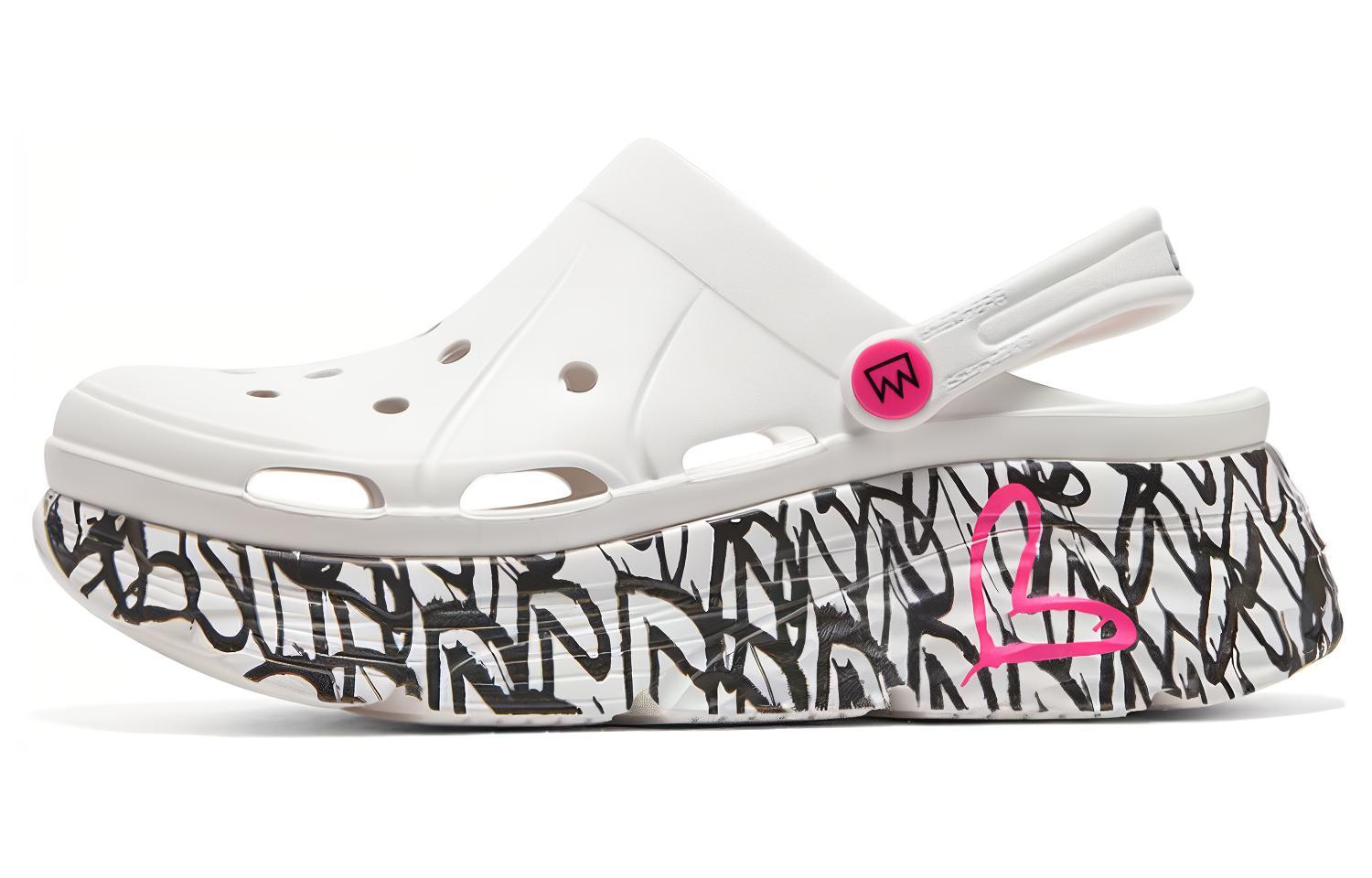 Buy (W) Skechers Max Cushioning Foamies ''Weiß Schwarz Rosa'' 111324-WHT