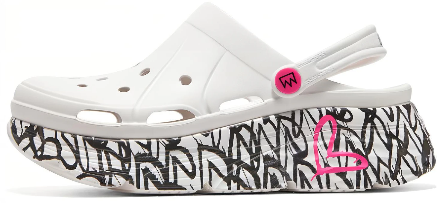 women-skechers-max-cushioning-foamies-white-black-pink-111324-wht