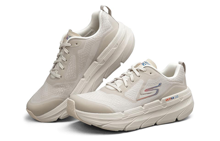 (W) Skechers Max Cushioning Premier Low Top Running Shoes Beige 圖 3