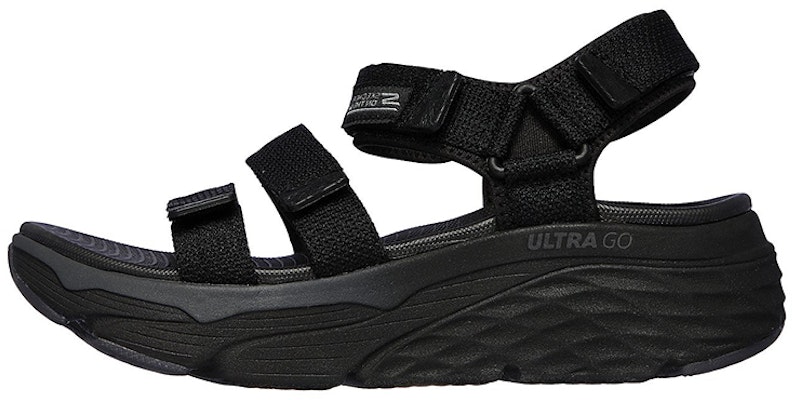 (Women) Skechers Max Cushioning Sandal 'All Black' 140120-BBK Buy (Women) Skechers Max Cushioning Sandal 'All Black' 140120-BBK