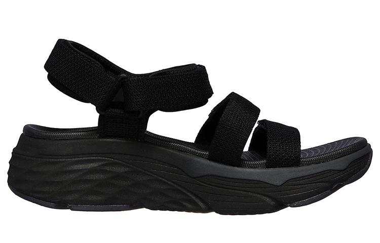 Order (W) レディース スケッチャーズ マックス クッショニング サンダル 'オールブラック' 140120-BBK 140120-BBK