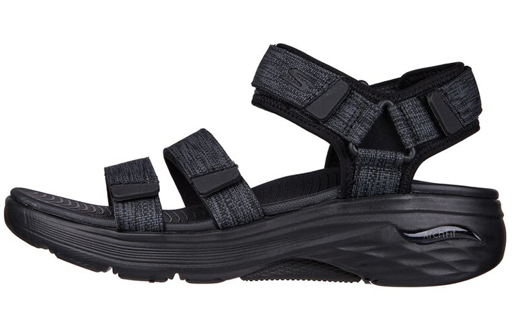 (Women) Skechers Max Cushioning Sandal 'Black' 140553-BKGY