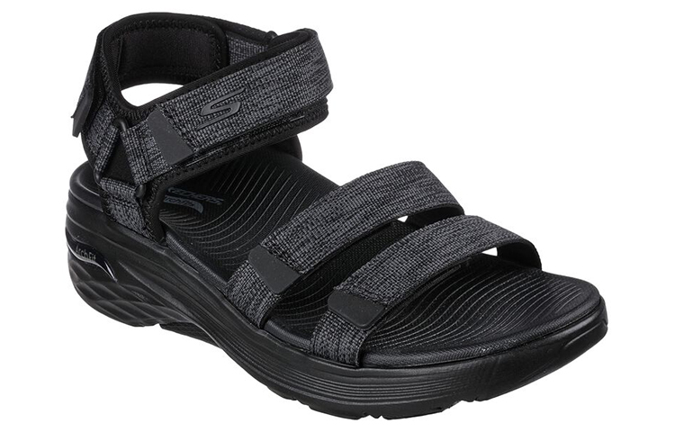 Lookbook (Women) Skechers Max Cushioning Sandal 'Black' 140553-BKGY