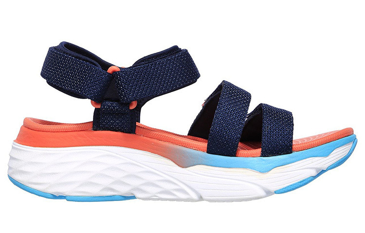 Order (Women) Skechers Max Cushioning Sandal 'Blue Multicolor' 140120-NVMT