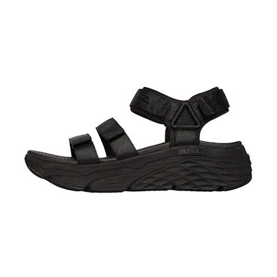 (W) Skechers Max Cushioning Sandal 'Lured All-Black'