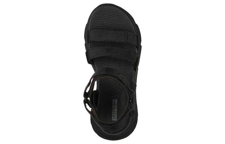 Lookbook (W) Skechers Max Cushioning Sandal ''Lured All-Black'' Zwart Sandalen 140218-BBK