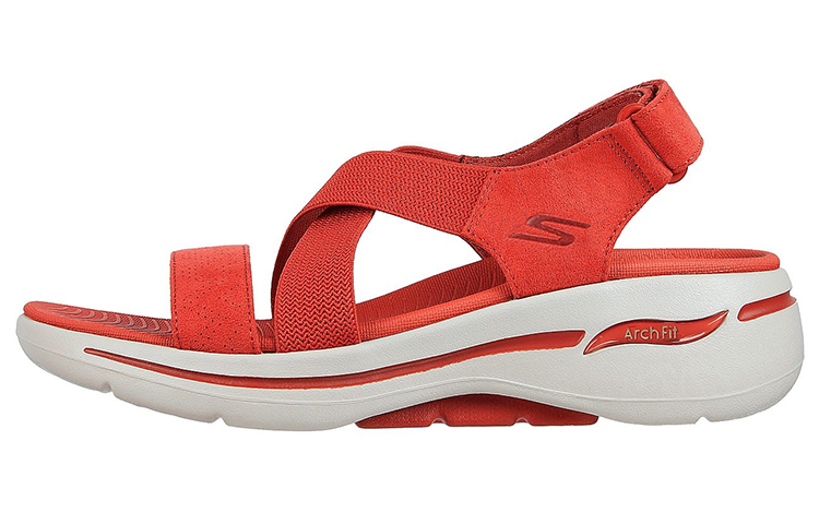(Women) Skechers Max Cushioning Sandal 'Lured Burgundy' 140257-RUST