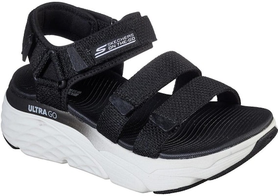 (Women) Skechers Max Cushioning Sandal 'Slay Black' 140120-BKW Lookbook (Women) Skechers Max Cushioning Sandal 'Slay Black' 140120-BKW
