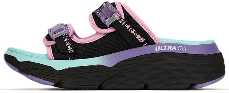 women-skechers-max-cushioning-sandals-blue-green-140117-bkmt