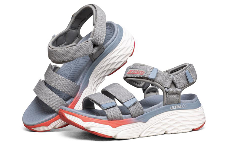 Lookbook (W) Skechers Max Cushioning Sandalen Grau 140120-CCMT