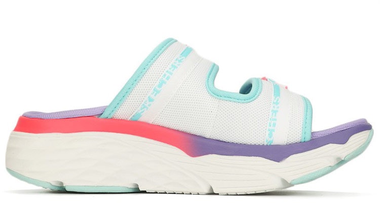 (Women) Skechers Max Cushioning Thick Bottom Increase Sandals Purple/Green 140117-WMLT Order (Women) Skechers Max Cushioning Thick Bottom Increase Sandals Purple/Green 140117-WMLT