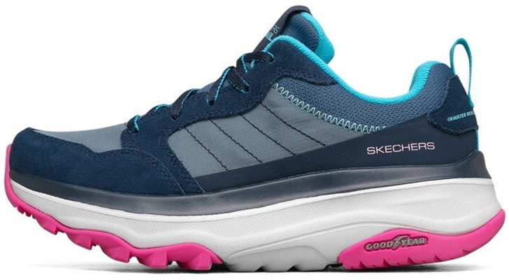 (Women) Skechers Max Cushioning Trail 'Grey Blue Pink' 128216-NVPK Buy (Women) Skechers Max Cushioning Trail 'Grey Blue Pink' 128216-NVPK