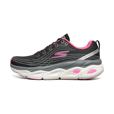 (W) Skechers Max Cushioning Ultimate Low-Top Running Shoes Black/Pink
