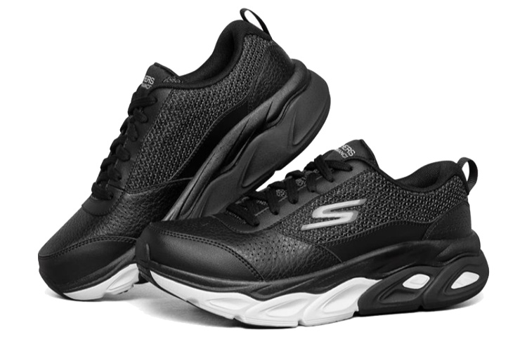 (W) Skechers Max Cushioning Ultimate Sports Shoes Black/White 圖 3